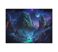 Puzzles 52x38cm/1000pcs pour Adolescents Mystical Night Landscape with Glowing Moon Puzzles pour Adultes, Jouet, Décoration Murale, Une Œuvre d'art, Défi Éducatif 52x38cm/1000pcs