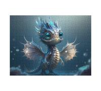Puzzles 52x38cm/1000pcs pour Adolescents Oceanic Fantasy Whimsical Sea Dragon Puzzle Adulte Jeu Manuel Décoration Parfaite Aide À Exercer Le Cerveau 52x38cm/1000pcs