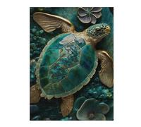 Puzzles 52x38cm/1000pcs pour Adolescents Oceanic Serenity Artistic Turtle Sculpture Puzzle pour Adultes Jeux Familiaux mais Amusants Et Humoristiques Défi Éducatif 52x38cm/1000pcs