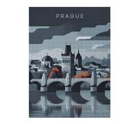 Puzzles 52x38cm/1000pcs pour Adolescents Prague Cityscape Puzzles pour Adultes Jeu Manuel Améliore La Mémoire pour Les Joueurs 52x38cm/1000pcs