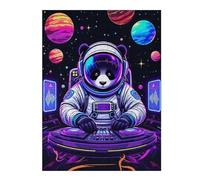 Puzzles 52x38cm/1000pcs pour Adolescents Space Panda DJ Puzzles pour Adolescents - Jeu Manuel - Décoration Murale - Cadeaux Anti-Stress 52x38cm/1000pcs