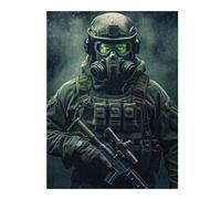 Puzzles 52x38cm/1000pcs pour Adolescents Special Force Soldier Grow Puzzles pour Adultes, Jeux De Détente, Défi Difficile, Cadeau d'anniversaire, Cadeaux, 52x38cm/1000pcs