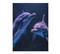 Puzzles 52x38cm/1000pcs pour Adolescents Two Dolphins Underwater Puzzles À Monter Soi-même, Jouets De Course À La Main, Une Offre Idéale comme Cadeau pour Toute La Famille 52x38cm/1000pcs