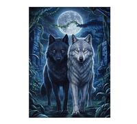 Puzzles 52x38cm/1000pcs pour Adolescents Two Wolf in Jungle Puzzle pour Adultes, Jouet, Décoration Murale, pour S'amuser en Famille, Défi À Relever 52x38cm/1000pcs