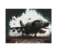 Puzzles 52x38cm/1000pcs pour Adolescents Warplane in Chaos Puzzles pour Adultes Jeux Relaxants Qui Améliorent La Mémoire, Parfaits comme Cadeaux pour Toute La Famille 52x38cm/1000pcs