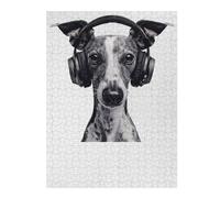 Puzzles 52x38cm/1000pcs pour Adolescents Whippet Headphones Puzzle pour Adultes Jeux De Détente Décoration Parfaite Défi Éducatif 52x38cm/1000pcs
