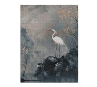 Puzzles 52x38cm/1000pcs pour Adolescents White Heron in Misty Landscape Jeu De Puzzle Familial pour Adultes, Amusant Et Humoristique, pour Stimuler Le Cerveau 52x38cm/1000pcs