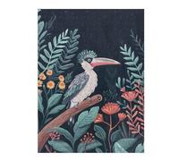Puzzles 52x38cm/1000pcs pour Adultes Bird in Lush Nighttime Forest Puzzle pour Adultes Jeu Manuel Décoration Murale Cadeau d'anniversaire Unique 52x38cm/1000pcs