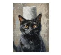 Puzzles 52x38cm/1000pcs pour Adultes Black Cat Funny Puzzle pour Adultes Jeu Manuel Décoration Murale Cadeau d'anniversaire Unique 52x38cm/1000pcs