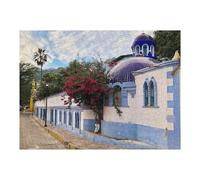 Puzzles 52x38cm/1000pcs pour Adultes Colorful Street Scene with Blue Dome Building Puzzles pour Adultes Jeux Relaxants Découpe De Précision Stimule Le Cerveau 52x38cm/1000pcs