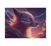 Puzzles 52x38cm/1000pcs pour Adultes Electric Wolf Art Print -2 Puzzle Adulte, Jeu De Réflexion, Décoration Intérieure, Défi À Relever 52x38cm/1000pcs