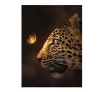 Puzzles 52x38cm/1000pcs pour Adultes Leopard Glowing Butterfly Puzzles À Monter Soi-même, Jouets, Modèles À Assembler, Cadeaux pour Les Amis Et La Famille 52x38cm/1000pcs