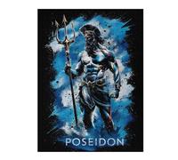 Puzzles 52x38cm/1000pcs pour Adultes Poseidon Greek God Art Mythology Puzzle pour Adultes, Jeu De Réflexion, Cadeau Amusant pour Toute La Famille Et Les Amis 52x38cm/1000pcs