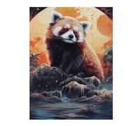 Puzzles 52x38cm/1000pcs pour Adultes Red Panda Moonlit Journey Casse-têtes pour Adultes Jeu Manuel Assemblage De Motifs Cadeaux De Noël Et d'anniversaire 52x38cm/1000pcs