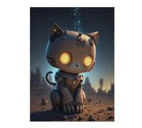 Puzzles 52x38cm/1000pcs pour Adultes Robotic Cat in Space-4 Casse-têtes pour Adultes, Jeu De Réflexion Difficile, Cadeau d'anniversaire Unique 52x38cm/1000pcs