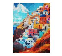 Puzzles 52x38cm/1000pcs pour Adultes Santorini Art Puzzle Anti-Stress, Jouet De Décoration Intérieure, Défi Éducatif 52x38cm/1000pcs