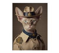 Puzzles 52x38cm/1000pcs pour Adultes Sphynx Cat in Western Uniform Puzzles À Monter Soi-même, Jouets, Modèles À Assembler, Cadeaux pour Les Amis Et La Famille 52x38cm/1000pcs