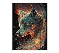 Puzzles 52x38cm/1000pcs pour Adultes Wolf Enchanted Forest Puzzle pour Adultes, Jeu De Réflexion, Cadeau Amusant pour Toute La Famille Et Les Amis 52x38cm/1000pcs