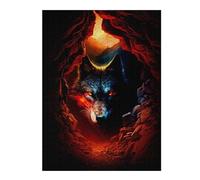 Puzzles 52x38cm/1000pcs pour Adultes Wolf's Gaze Fiery Cave Entrance Puzzles À Monter Soi-même, Jouets, Modèles À Assembler, Cadeaux pour Les Amis Et La Famille 52x38cm/1000pcs