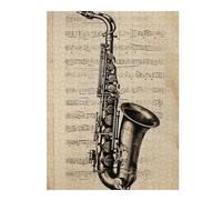 Puzzles 52x38cm/1000pcs Saxophone Sheet Music Casse-tête pour Adultes, Jeu De Réflexion, pour S'amuser en Famille, Cadeaux d'anniversaire Et De Noël Uniques 52x38cm/1000pcs