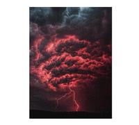 Puzzles 52x38cm/1000pcsPour Adolescents Red Lightning Storm Puzzles pour Adultes Jouets Anti-Stress Cadeaux d'anniversaire pour Les Amis Et La Famille 52x38cm/1000pcs