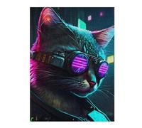 Puzzles 52x38cm/1000pcsPour Adultes Neon Cat Casse-têtes pour Adultes, Jeu De Réflexion Difficile, Cadeau d'anniversaire Unique 52x38cm/1000pcs