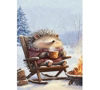 Puzzles 70 Pièces Adultes Café Hérisson d'hiver 20x15 cm, Jeu éducatif Défi Jouet Développe Observation et Logique, Puzzle 70 Pieces