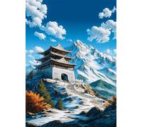 Puzzles 70 Pièces Adultes Château Montagne Neige 20x15 cm, Jeu éducatif Défi Jouet Développe Observation et Logique, Puzzle 70 Pieces