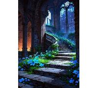 Puzzles 70 Pièces Adultes Fleurs Château 20x15 cm, Jeu éducatif Défi Jouet Développe Observation et Logique, Puzzle 70 Pieces