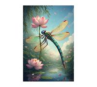 Puzzles 70 Pièces Adultes Fleurs Lotus Libellules, Jouet Educatif Développe Observation et Logique, Puzzle Adultes 70 Pièces 20 x 15 cm