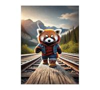 Puzzles 70 Pièces Adultes Panda Roux Paysage, Jouet Educatif Développe Observation et Logique, Puzzle Adultes 70 Pièces 20 x 15 cm