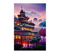 Puzzles 70 Pièces Adultes Paysage Château, Jouet Educatif Développe Observation et Logique, Puzzle Adultes 70 Pièces 20 x 15 cm