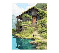 Puzzles 700 Pièces Adultes Chalet Bord Lac, Jouet Educatif Développe Observation et Logique, Puzzle Adultes 700 Pièces 52 x 38 cm