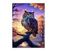Puzzles 700 Pièces Adultes Hibou Arbres Crépuscule, Jouet Educatif Développe Observation et Logique, Puzzle Adultes 700 Pièces 52 x 38 cm