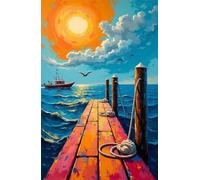 Puzzles 700 Pièces Adultes Terminal Maritime Bateau 52x38 cm, Jeu éducatif Défi Jouet Développe Observation et Logique, Puzzle 700 Pieces