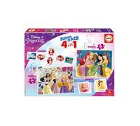 Educa - Superpack Disney Princess, Jeux de société et Puzzles pour Enfants: Domino, identique à 28 Cartes et 2 Puzzles de 25 et 50 pièces. Jeu pour Enfants pour 3, 4 et 5 Ans (19683)