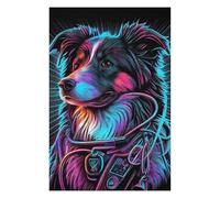Puzzles 75x50cm/1000pcs Chien Synthwave Casse-tête pour Adultes, Jeu De Réflexion, pour S'amuser en Famille, Cadeaux d'anniversaire Et De Noël Uniques 75x50cm/1000pcs
