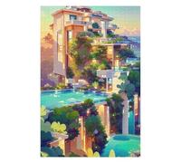 Puzzles 75x50cm/1000pcs Jungle Luxury Villa Paradise Puzzles pour Adultes, Jeu Familial, Cadeaux pour Femmes, À Offrir À Toute La Famille 75x50cm/1000pcs