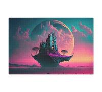 Puzzles 75x50cm/1000pcs Mystical Floating Island with Gothic Castle Puzzles pour Adultes, Jeu Familial, Cadeaux pour Femmes, À Offrir À Toute La Famille 75x50cm/1000pcs