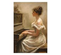 Puzzles 75x50cm/1000pcs pour Adolescents A Serenade at The Piano Puzzles pour Adultes Jeu Manuel Améliore La Mémoire pour Les Joueurs 75x50cm/1000pcs