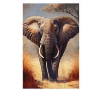 Puzzles 75x50cm/1000pcs pour Adolescents African Bush Elephant Puzzles pour Adultes, Jouet, Décoration Murale, Une Œuvre d'art, Défi Éducatif 75x50cm/1000pcs