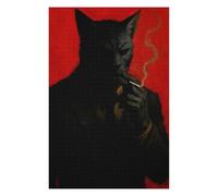 Puzzles 75x50cm/1000pcs pour Adolescents Anthropomorphic Cat Smoking Cigarette Puzzles pour Adultes Jeux De Société pour S'amuser en Famille Un pour Les Jeux 75x50cm/1000pcs