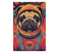 Puzzles 75x50cm/1000pcs pour Adolescents Astronaut Space Pug Animal Puzzle pour Adultes, Jouet, Décoration Murale, pour S'amuser en Famille, Défi À Relever 75x50cm/1000pcs