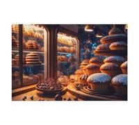 Puzzles 75x50cm/1000pcs pour Adolescents Bakery Delights Sweet Treats Galore Puzzle Adulte Jeu Manuel Décoration Parfaite Aide À Exercer Le Cerveau 75x50cm/1000pcs