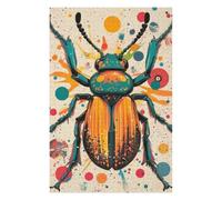 Puzzles 75x50cm/1000pcs pour Adolescents Beetle Beauty in Modern Pop Art Colorful Beetle Illustration Puzzles pour Adultes Jeux De Société pour S'amuser en Famille Un pour Les Jeux 75x50cm/1000pcs