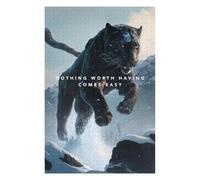 Puzzles 75x50cm/1000pcs pour Adolescents Black Panther's Winter Charge Jeux Relaxants pour Adultes Difficile Difficile Cadeaux pour Les Amis Et La Famille 75x50cm/1000pcs