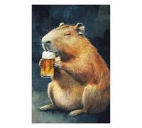 Puzzles 75x50cm/1000pcs pour Adolescents Capybara Drinking Beer Jeux Relaxants pour Adultes Difficile Difficile Cadeaux pour Les Amis Et La Famille 75x50cm/1000pcs