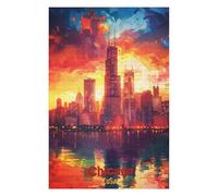 Puzzles 75x50cm/1000pcs pour Adolescents Chicago Art Puzzles À Monter Soi-même, Jouets De Course À La Main, Une Offre Idéale comme Cadeau pour Toute La Famille 75x50cm/1000pcs