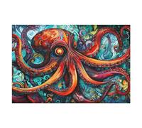 Puzzles 75x50cm/1000pcs pour Adolescents Colorful Abstract Octopus Artwork Puzzles pour Adultes Jeux Relaxants Qui Améliorent La Mémoire, Parfaits comme Cadeaux pour Toute La Famille 75x50cm/1000pcs
