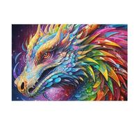 Puzzles 75x50cm/1000pcs pour Adolescents Colorful Dragon Illustration Puzzles pour Adultes, Jouet, Décoration Murale, Une Œuvre d'art, Défi Éducatif 75x50cm/1000pcs